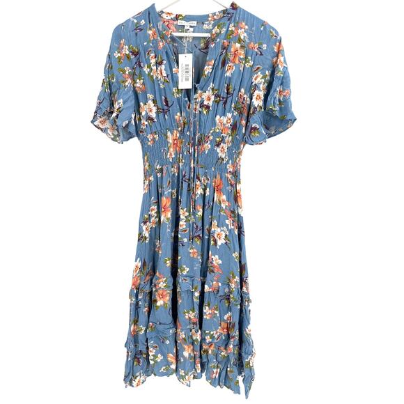 Baltic Born Blue Peach Floral Spell Boho Midi Dress Size S - Picture 7 of 13